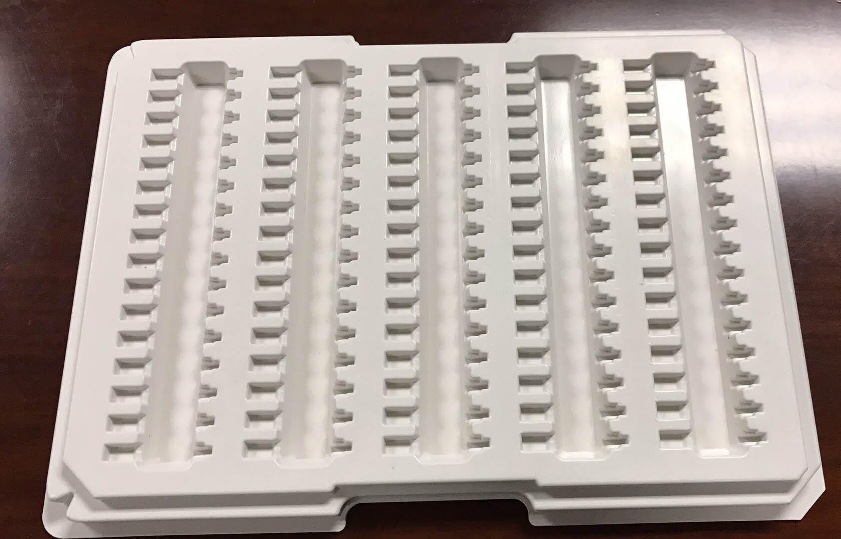 White anti-static plastic tray
